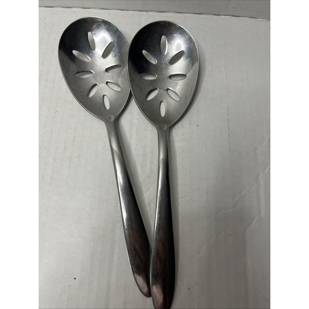 Stainless Steel By Imperial Made In The USA Set Of 2 Serving Spoons Slotted